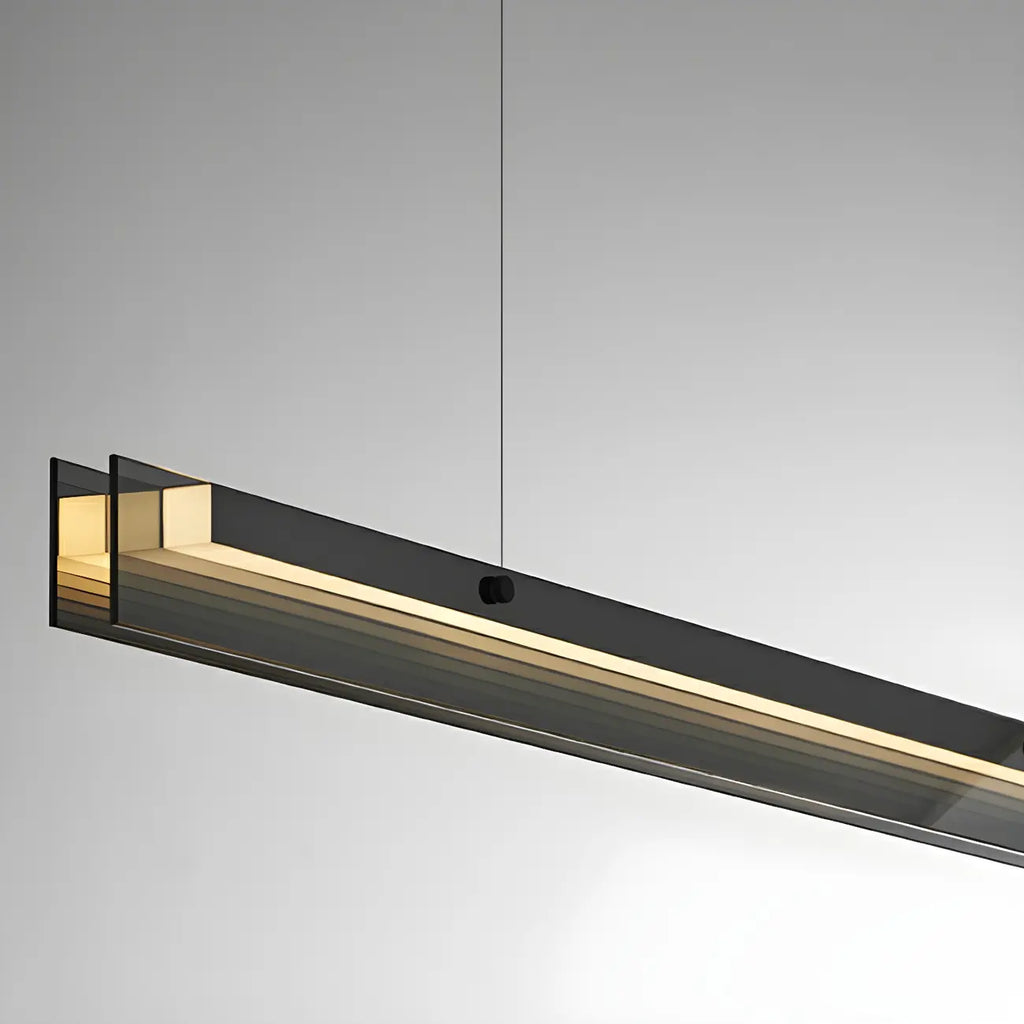 Suspension LED moderne noire à intensité variable pour îlot de cuisine