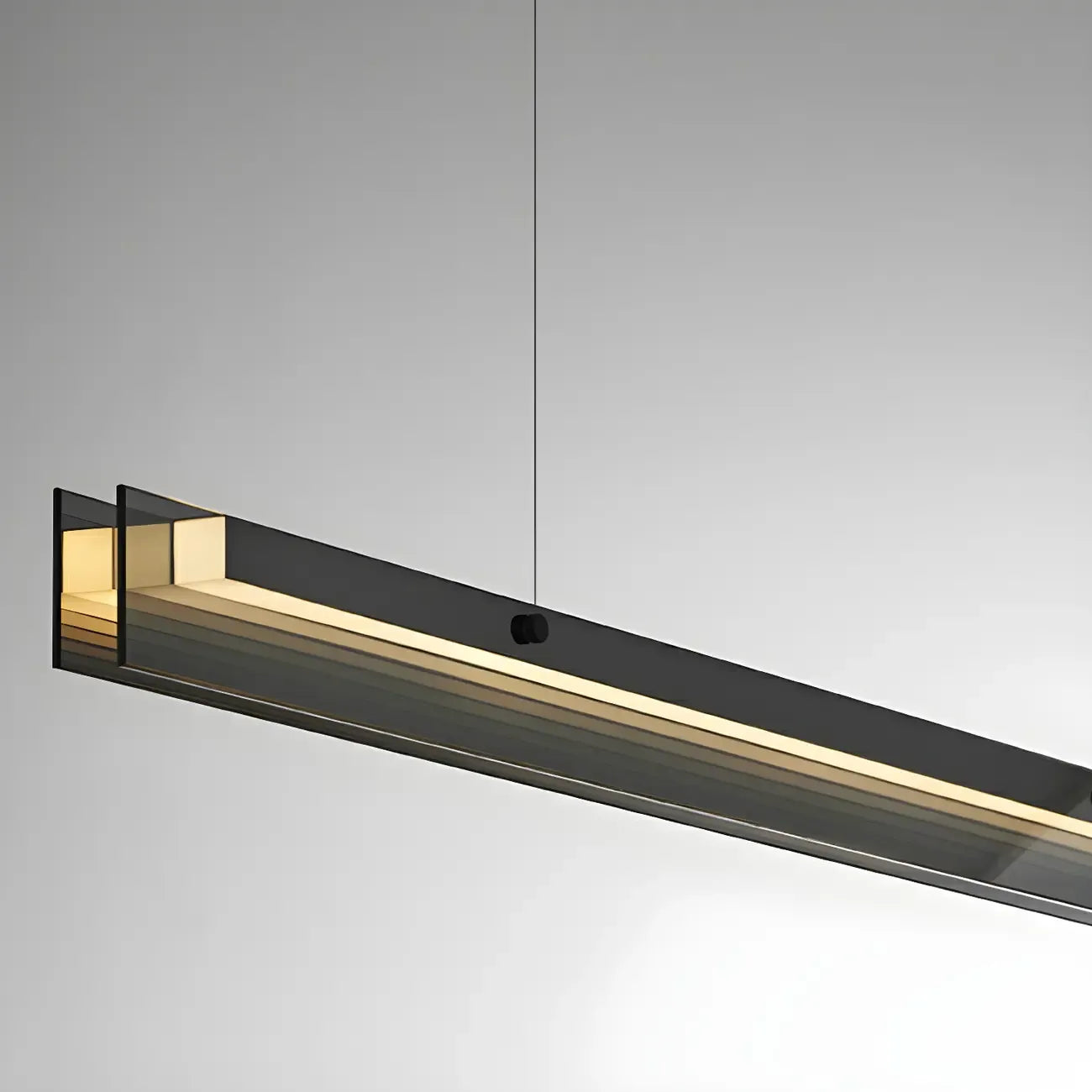 Suspension LED moderne noire à intensité variable pour îlot de cuisine