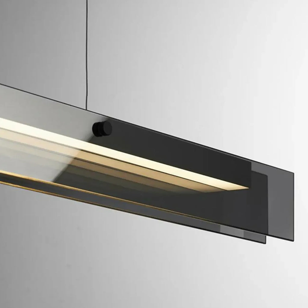 Suspension LED moderne noire à intensité variable pour îlot de cuisine