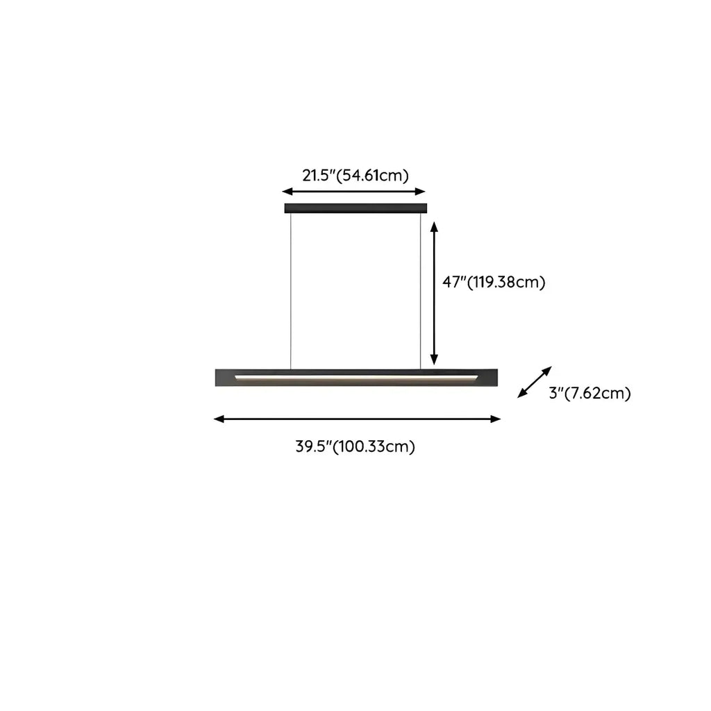 Suspension LED moderne noire à intensité variable pour îlot de cuisine