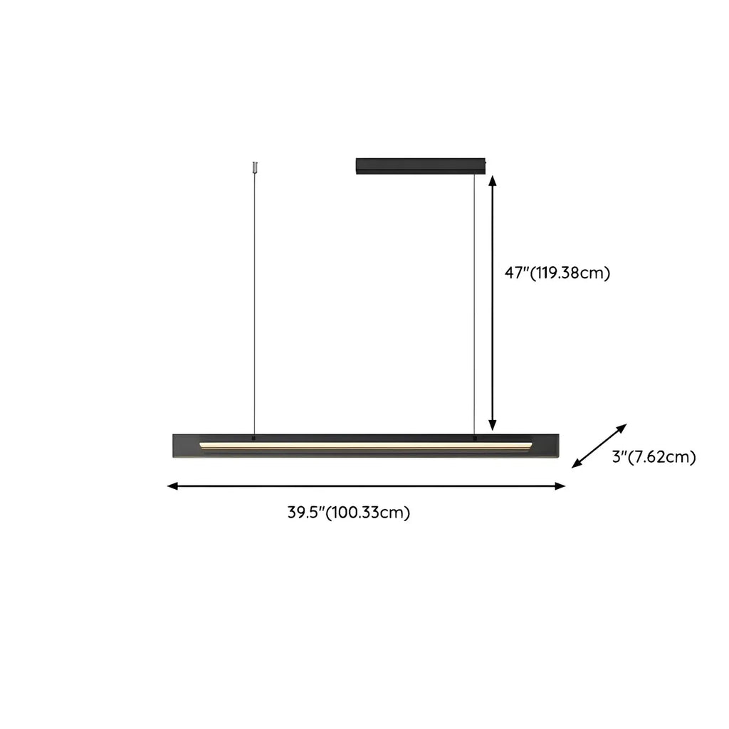 Suspension LED moderne noire à intensité variable pour îlot de cuisine