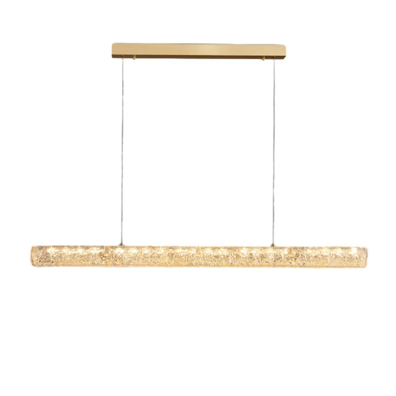 Suspension LED rectangulaire dorée à intensité variable pour îlot de cuisine
