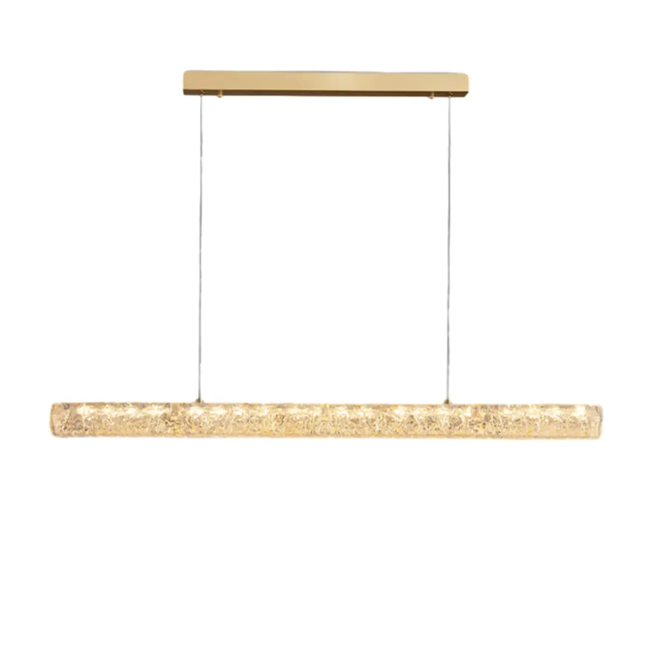 Suspension LED rectangulaire dorée à intensité variable pour îlot de cuisine