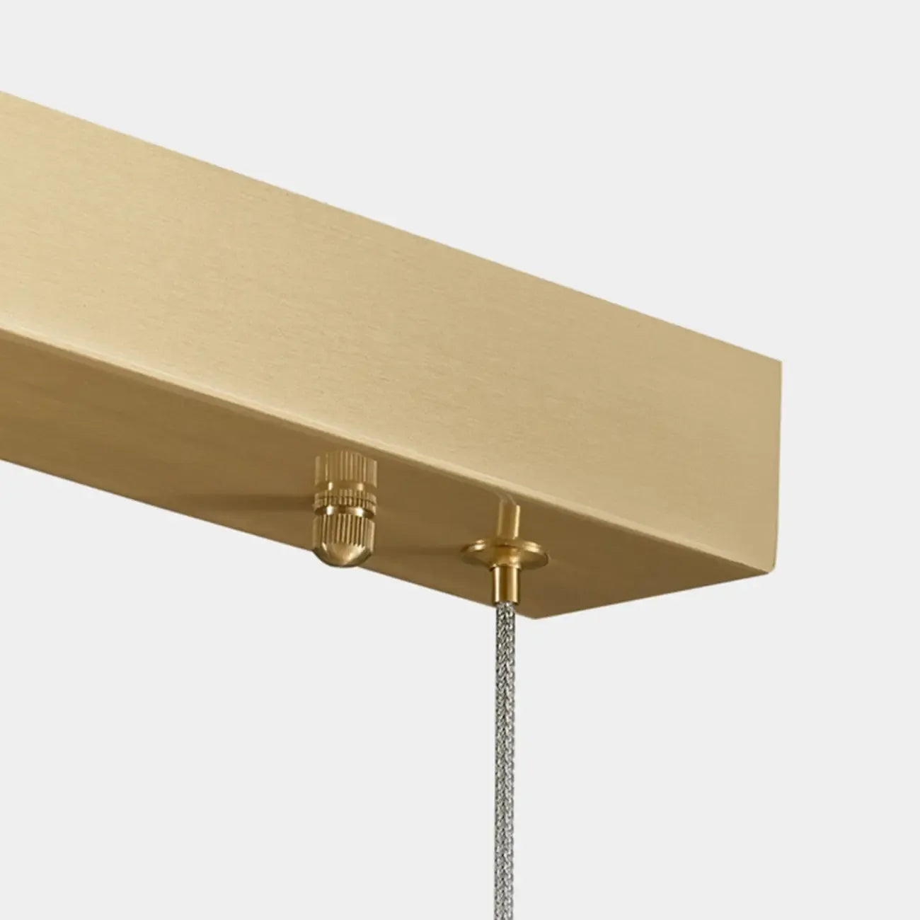 Suspension LED rectangulaire dorée à intensité variable pour îlot de cuisine