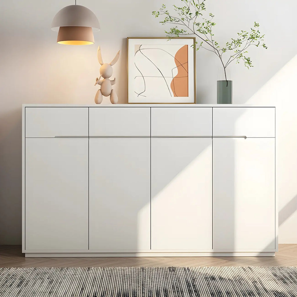 Meuble à chaussures tendance en bois blanc pour entrée