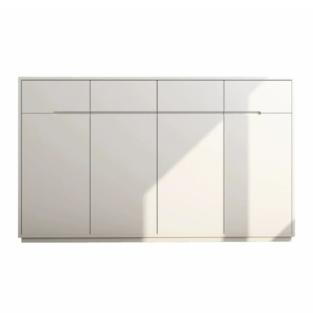 Meuble à chaussures tendance en bois blanc pour entrée