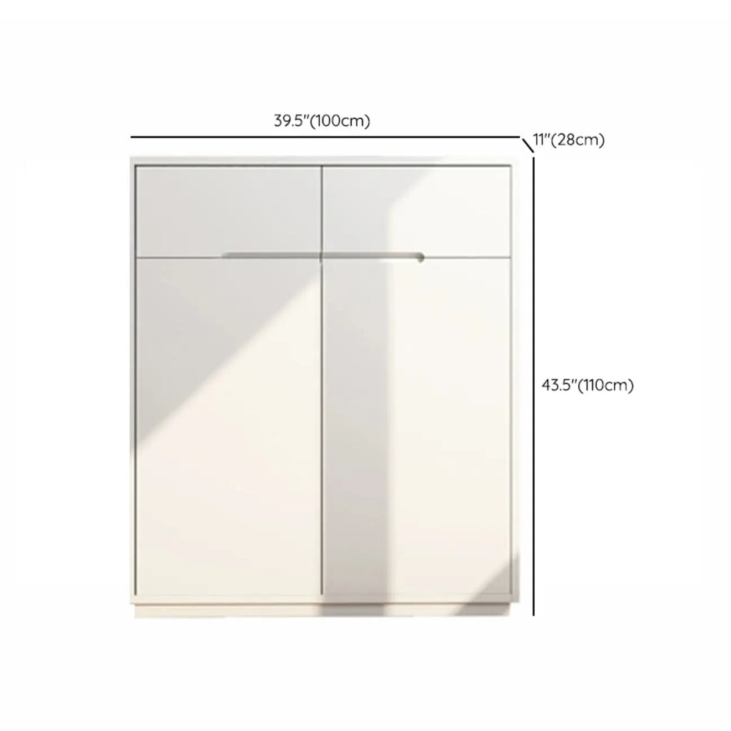 Meuble à chaussures tendance en bois blanc pour entrée