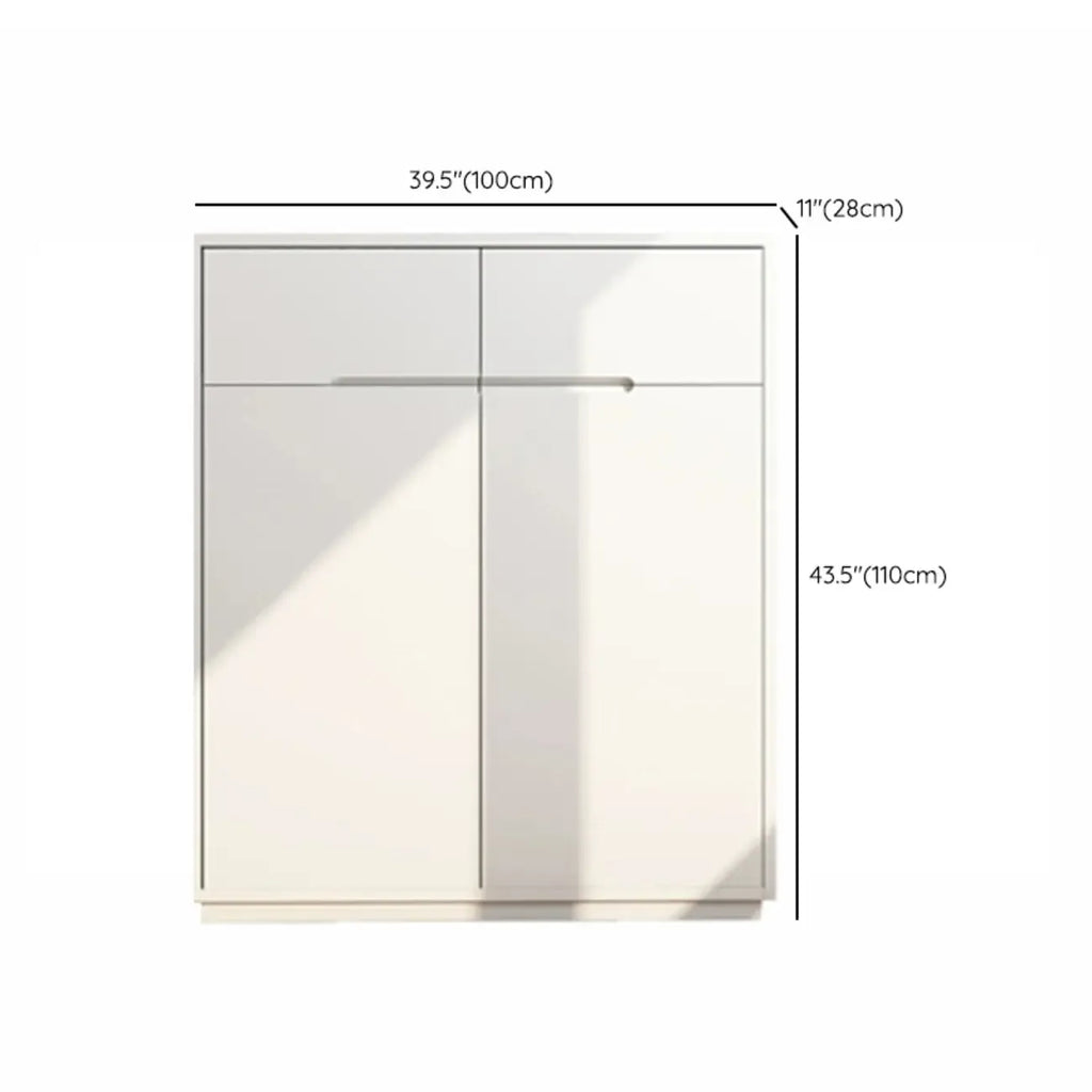 Meuble à chaussures tendance en bois blanc pour entrée