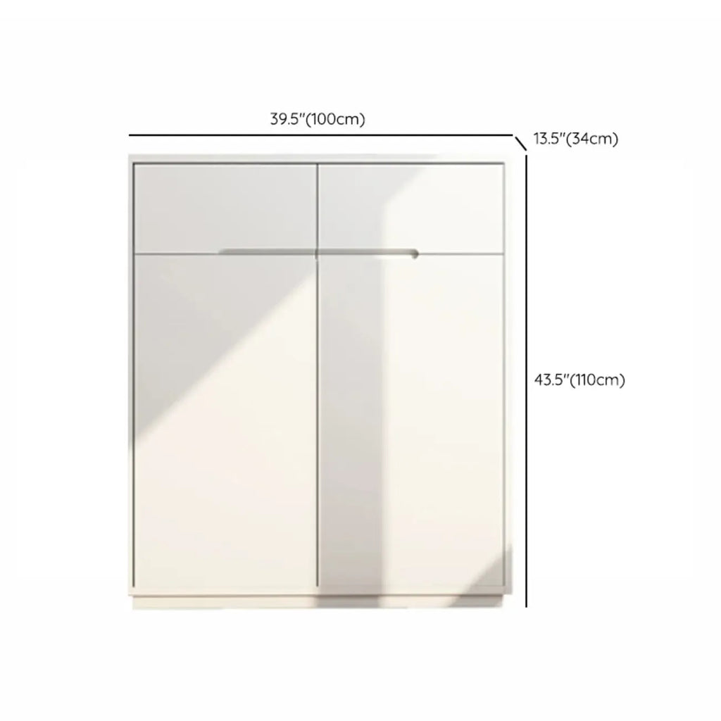 Meuble à chaussures tendance en bois blanc pour entrée