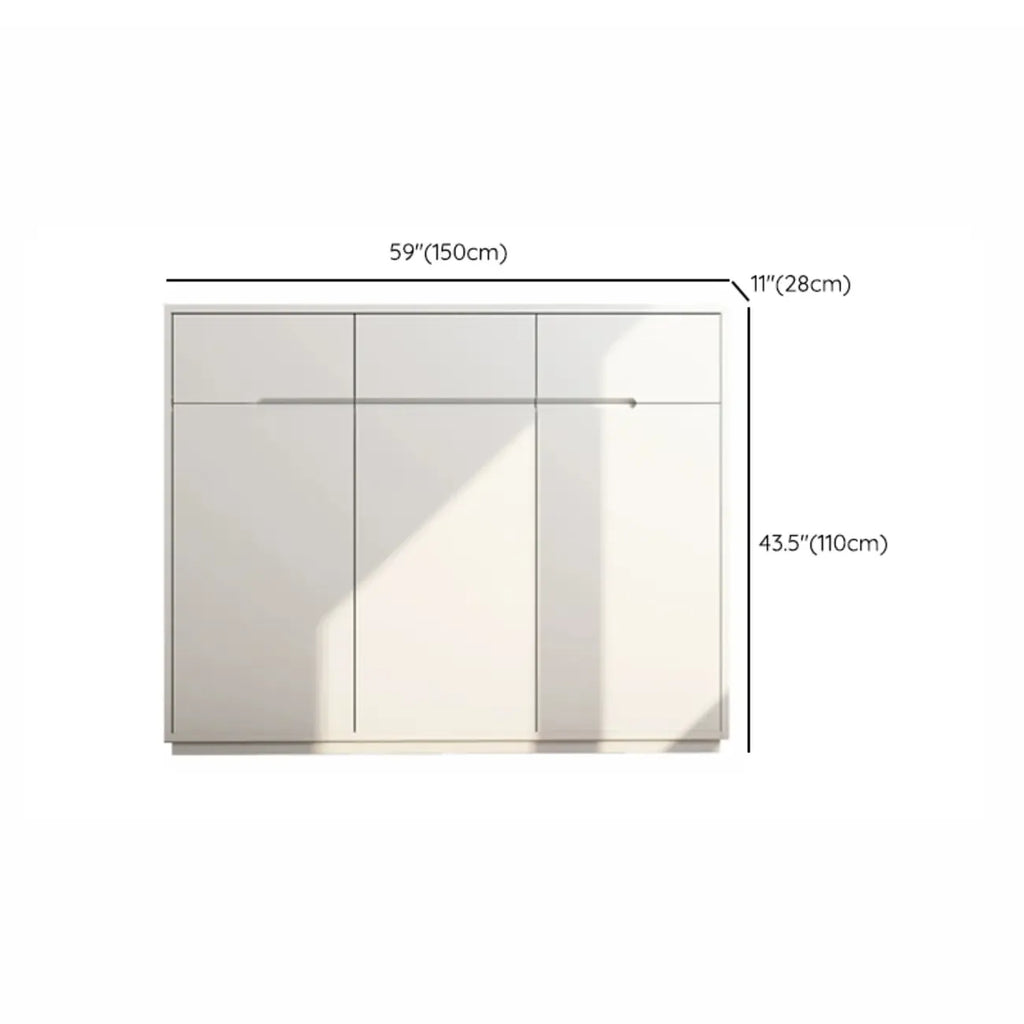 Meuble à chaussures tendance en bois blanc pour entrée