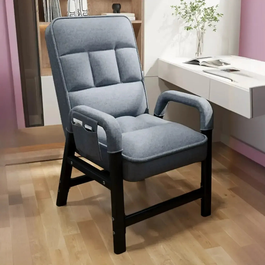 Chaise de bureau moderne grise rembourrée à 4 pieds