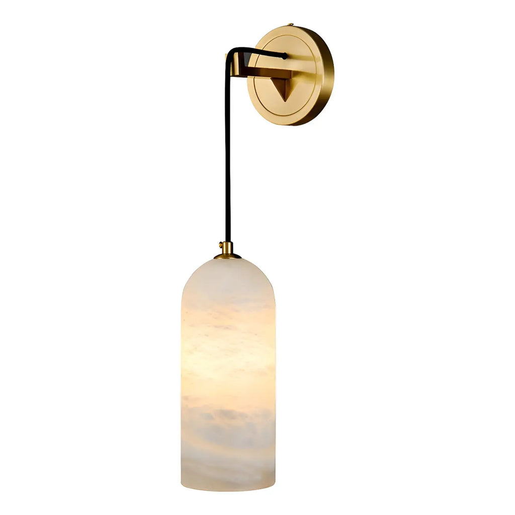 Applique murale cylindrique suspendue moderne en pierre avec éclairage LED pour chambre à coucher