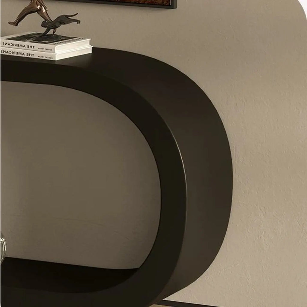 Console étroite en métal blanc en forme de U