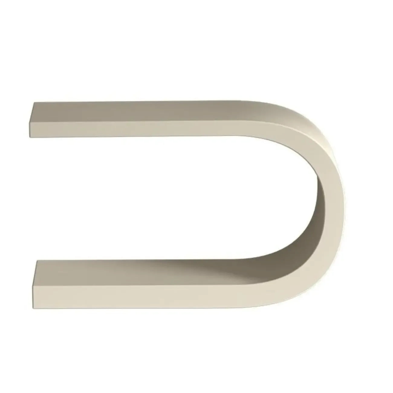 Console étroite en métal blanc en forme de U