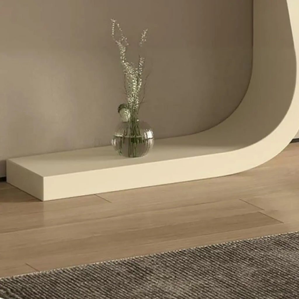Console étroite en métal blanc en forme de U