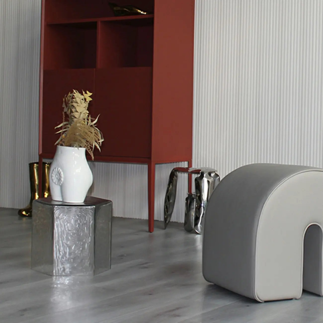 Table d'appoint hexagonale moderne en verre bleu pour salon