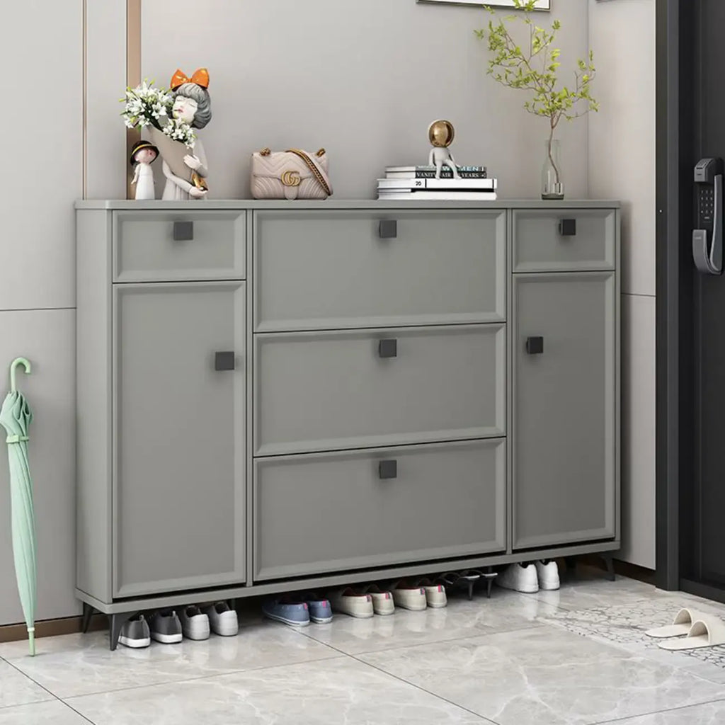 Meuble à chaussures contemporain en bois vert pour entrée