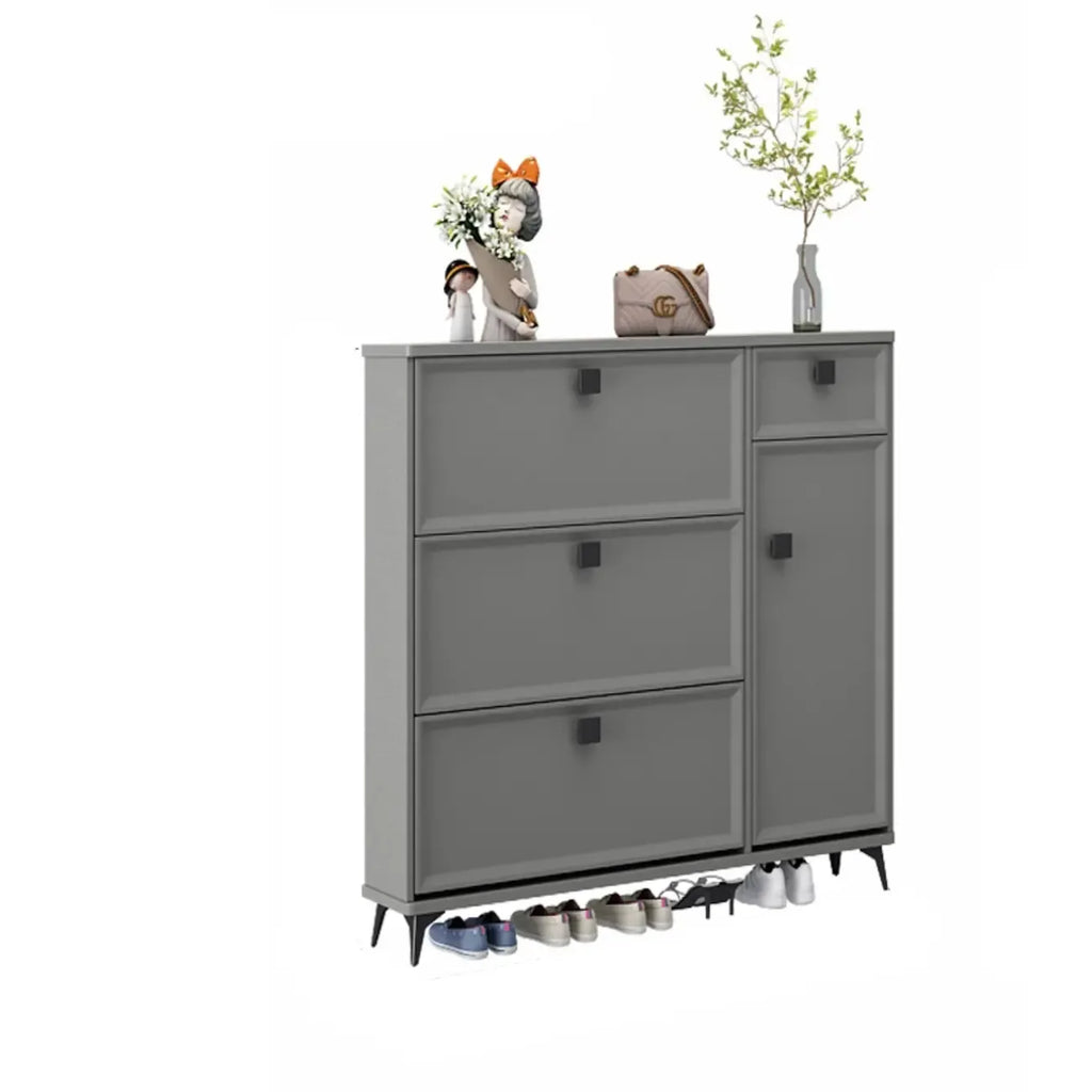 Meuble à chaussures contemporain en bois vert pour entrée