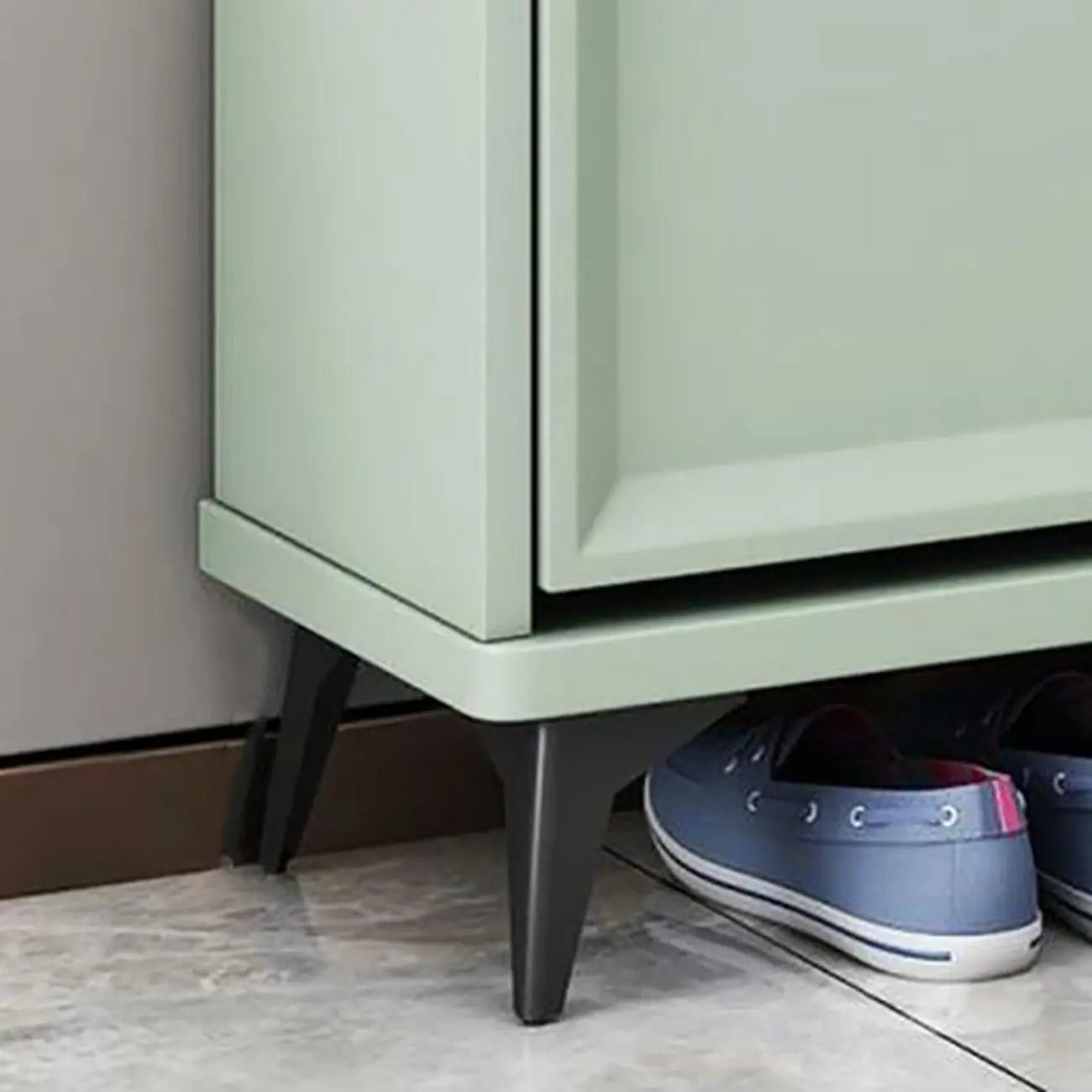 Meuble à chaussures contemporain en bois vert pour entrée