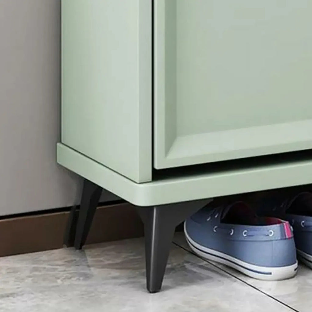 Meuble à chaussures contemporain en bois vert pour entrée