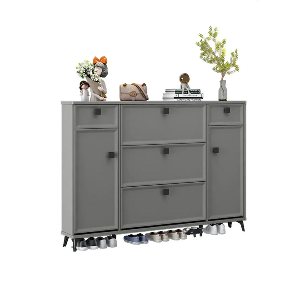 Meuble à chaussures contemporain en bois vert pour entrée