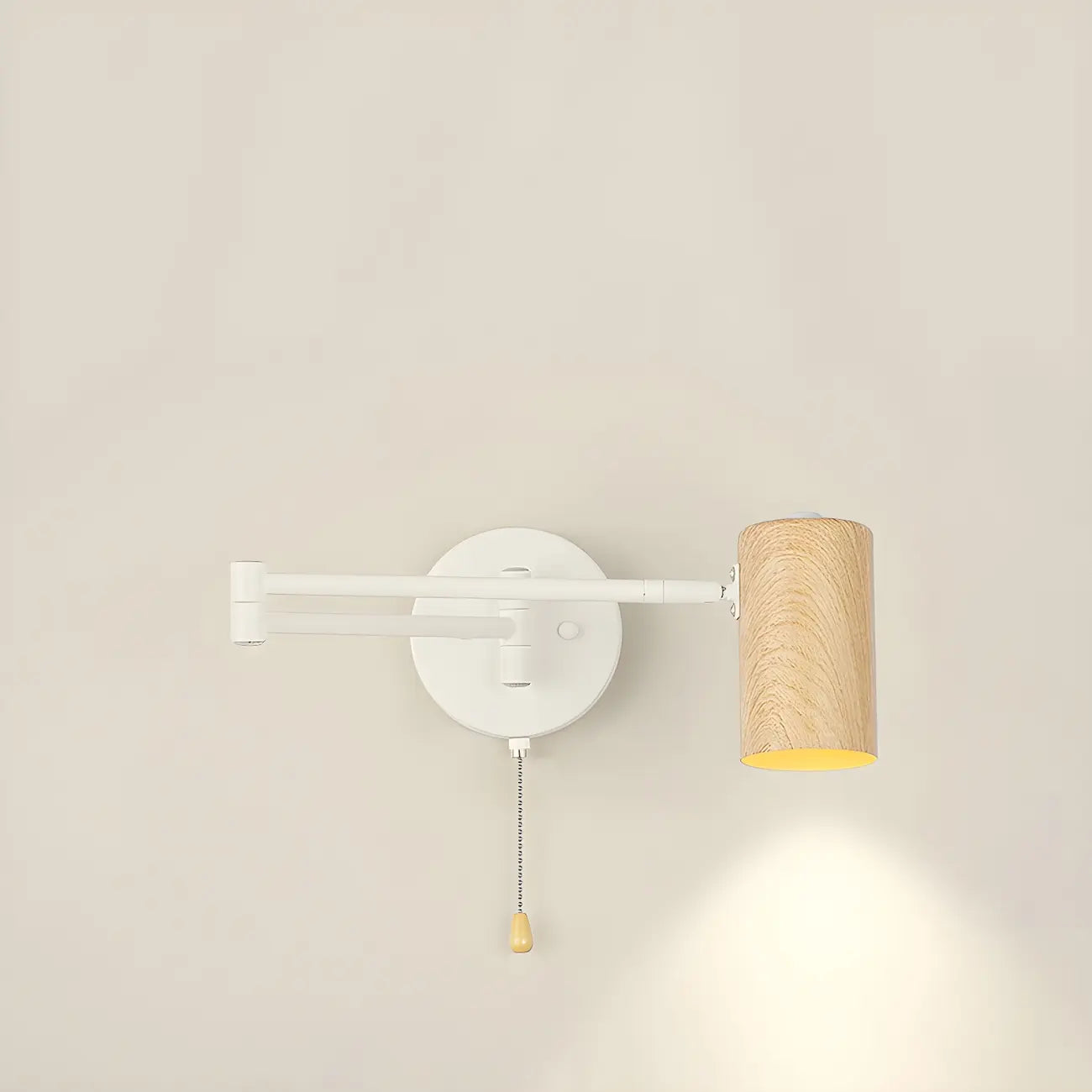 Applique murale minimaliste cylindrique en métal à bras articulé