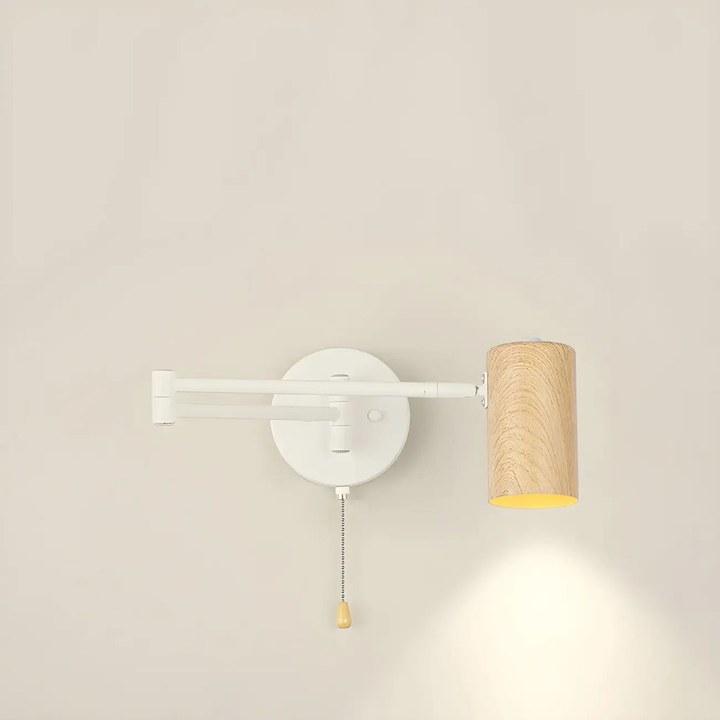 Applique murale minimaliste cylindrique en métal à bras articulé