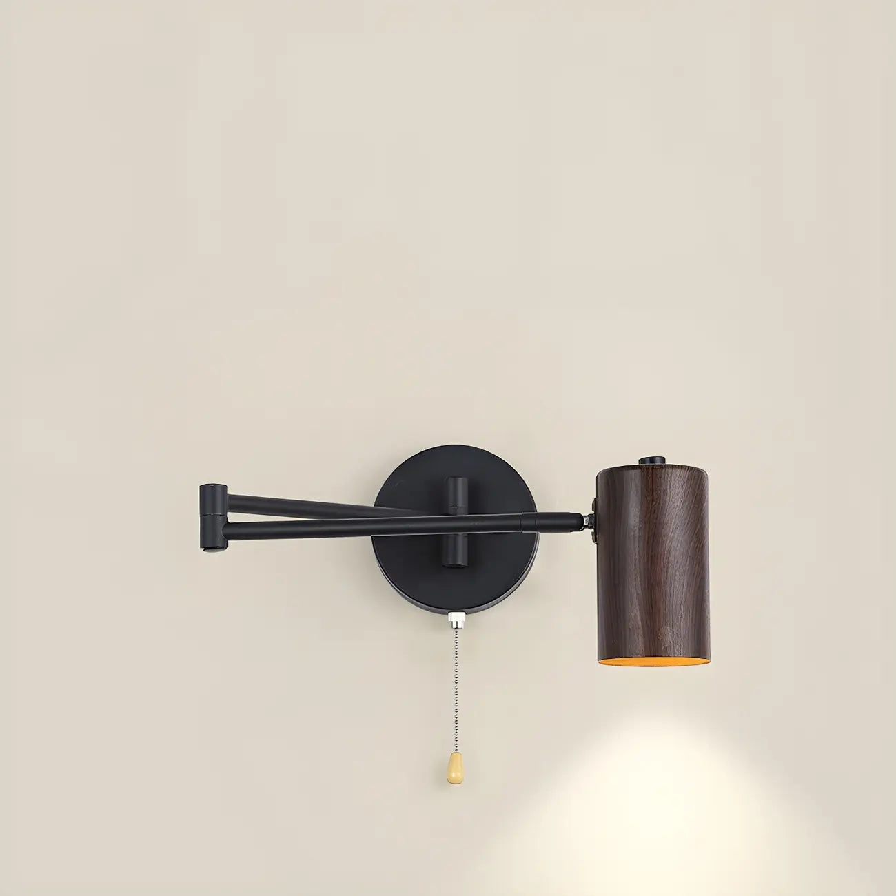 Applique murale minimaliste cylindrique en métal à bras articulé