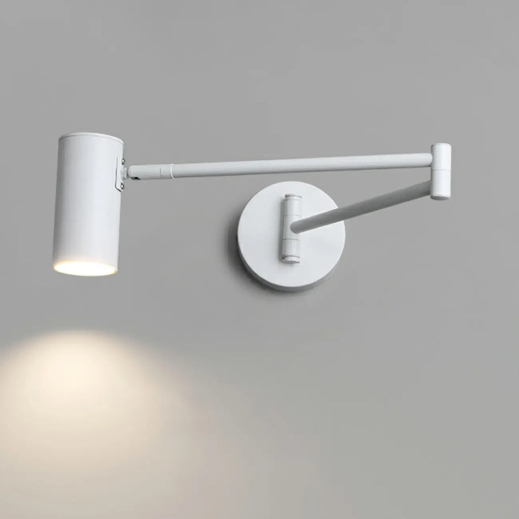 Applique murale minimaliste cylindrique en métal à bras articulé