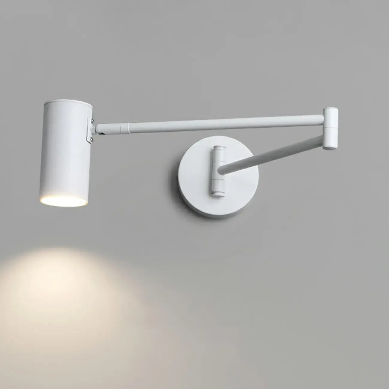 Applique murale minimaliste cylindrique en métal à bras articulé