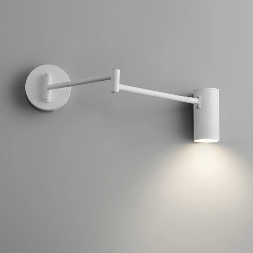 Applique murale minimaliste cylindrique en métal à bras articulé