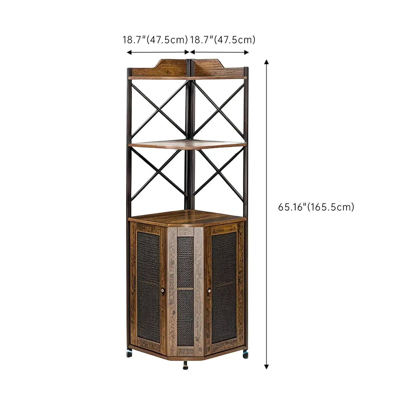 Meuble à vin d'angle suspendu avec éclairage LED et ventilateur indépendant en forme de