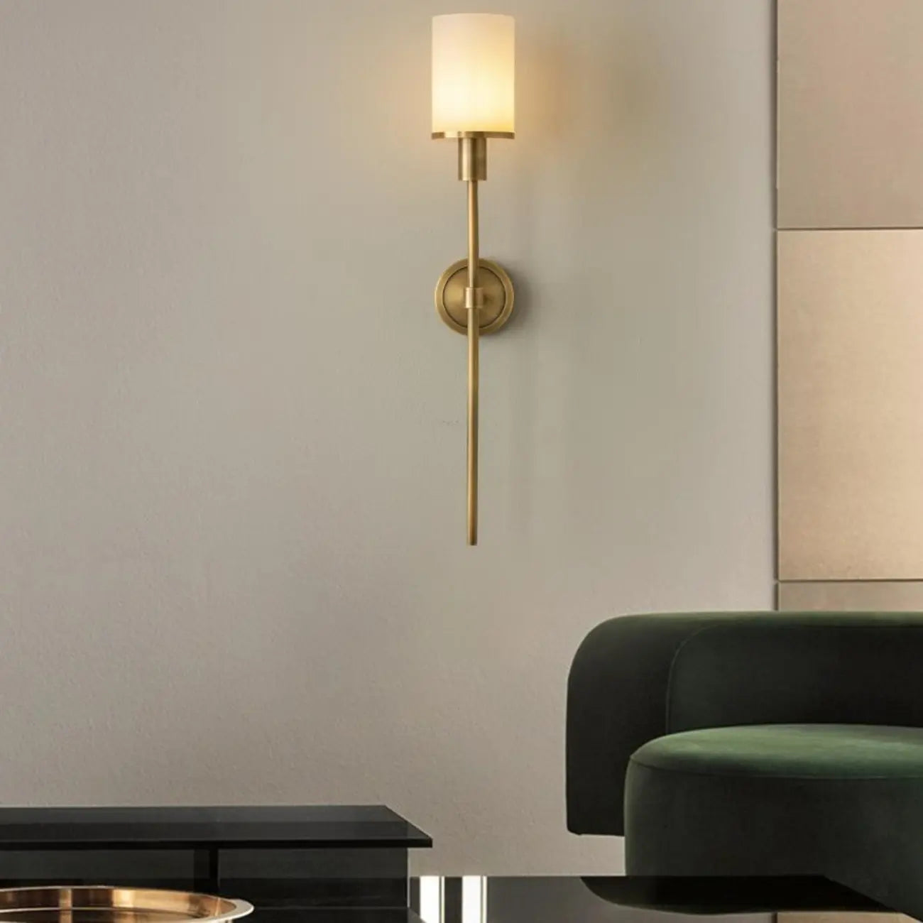 Applique murale ronde moderne en pierre avec éclairage LED pour salon