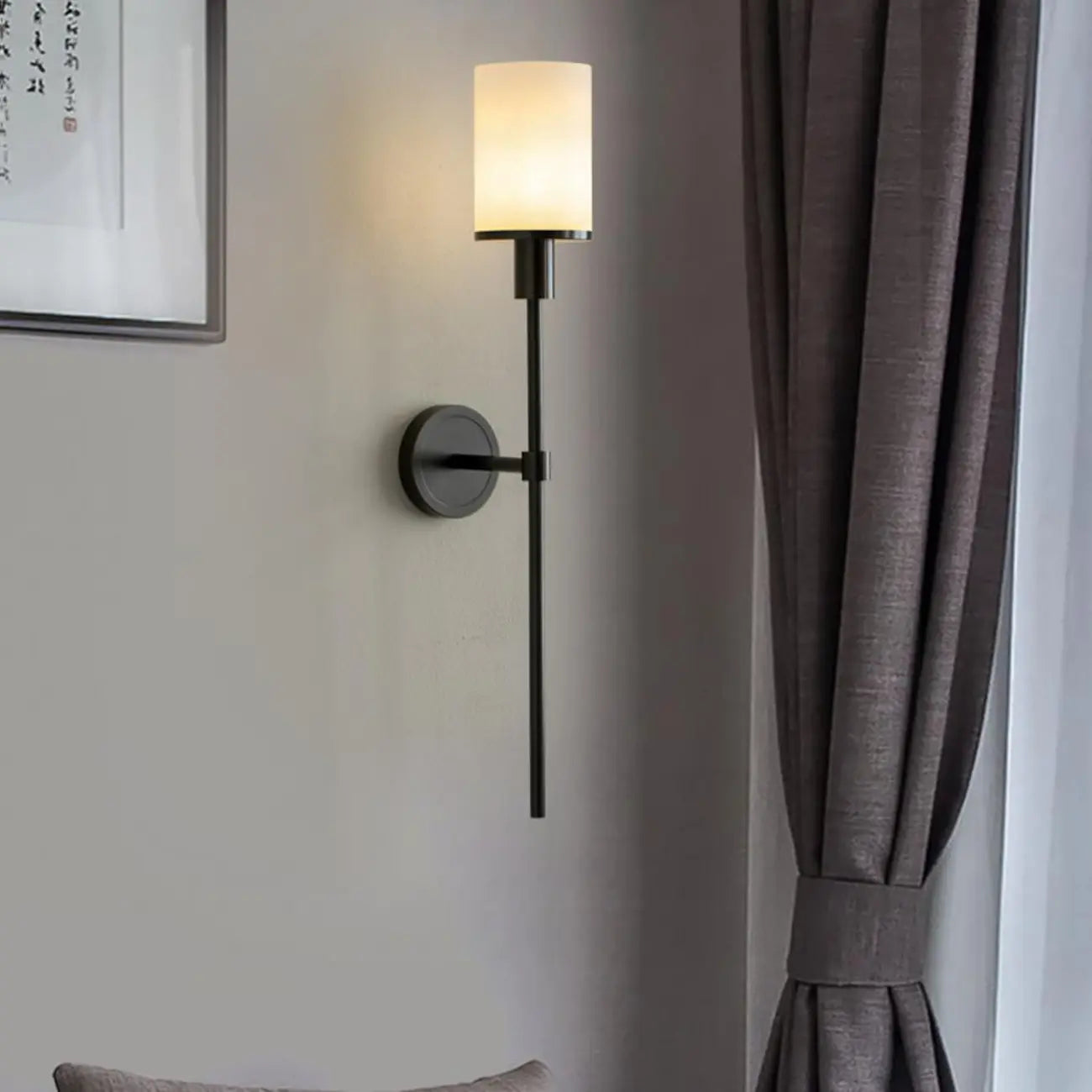 Applique murale ronde moderne en pierre avec éclairage LED pour salon