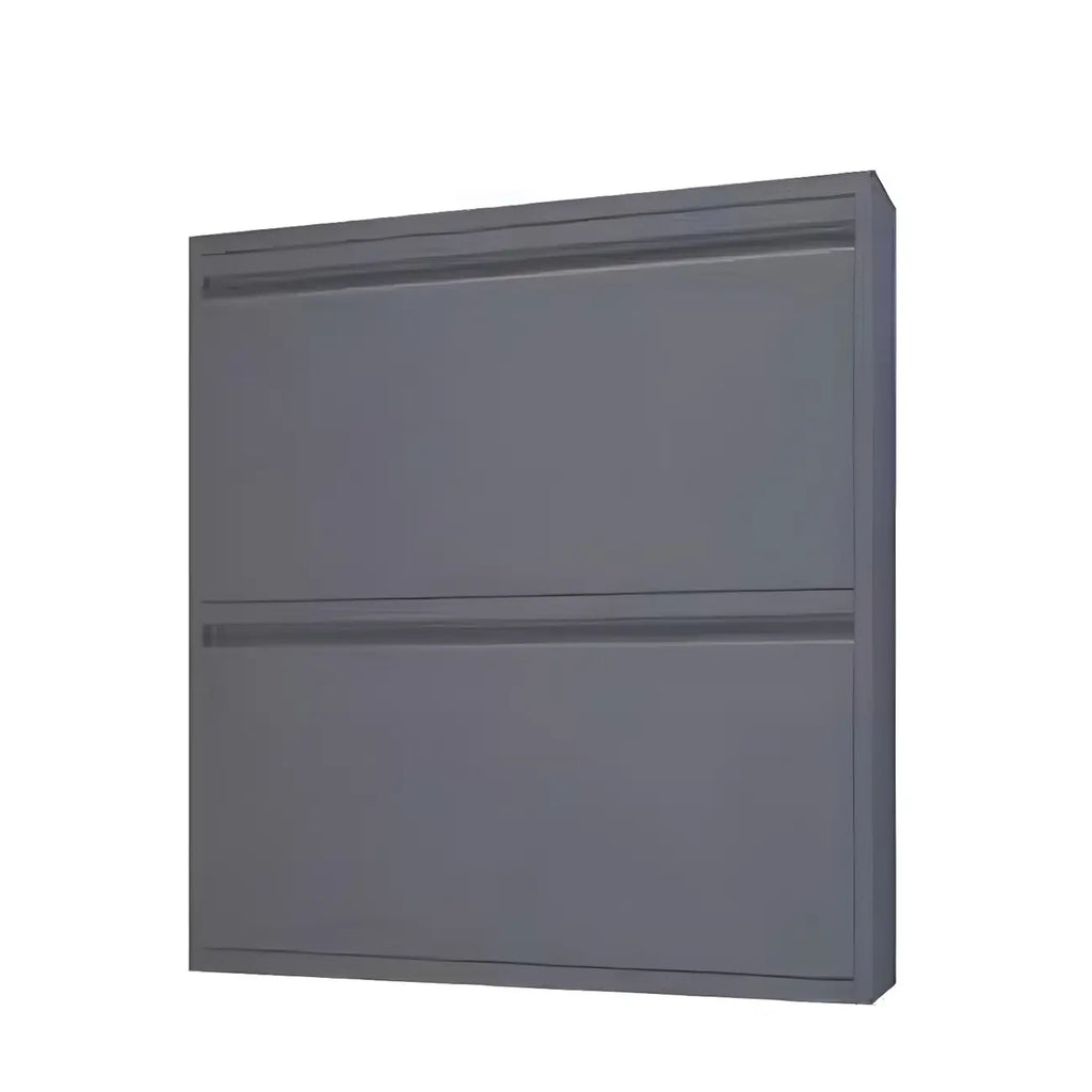 Armoire à chaussures murale en métal gris pour entrée