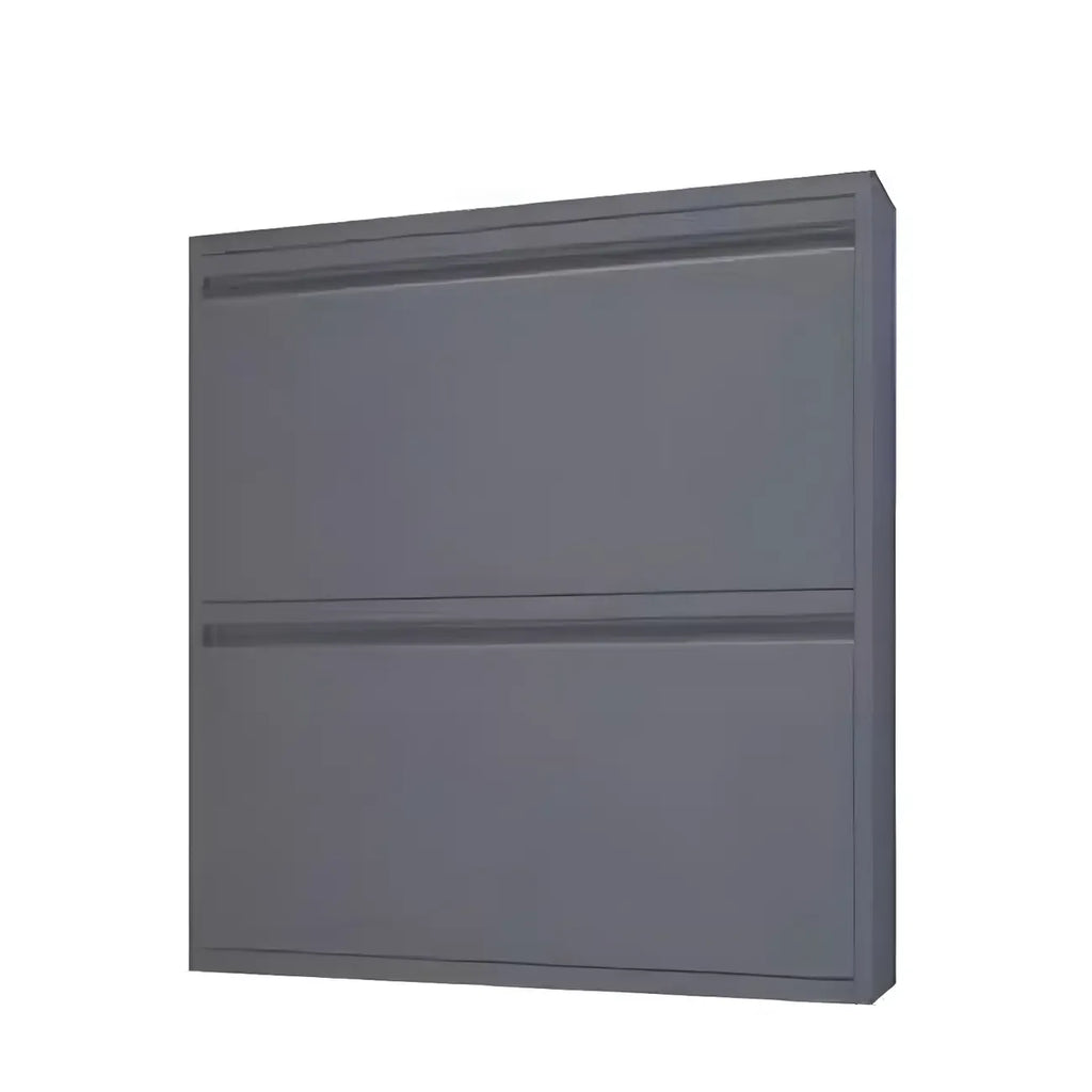 Armoire à chaussures murale en métal gris pour entrée