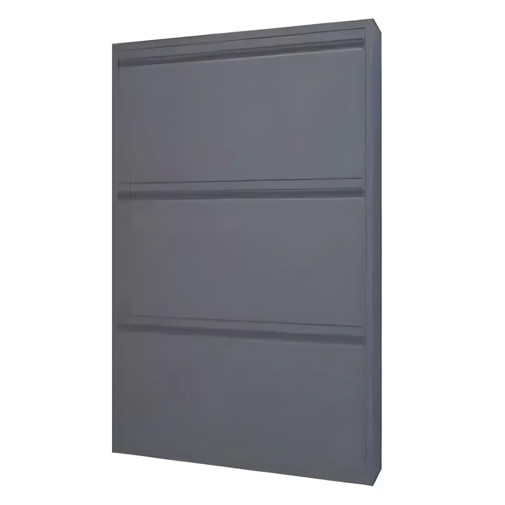 Armoire à chaussures murale en métal gris pour entrée