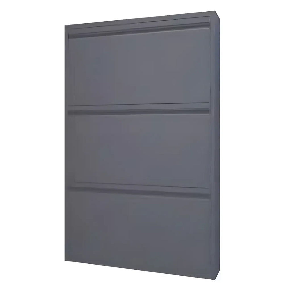 Armoire à chaussures murale en métal gris pour entrée