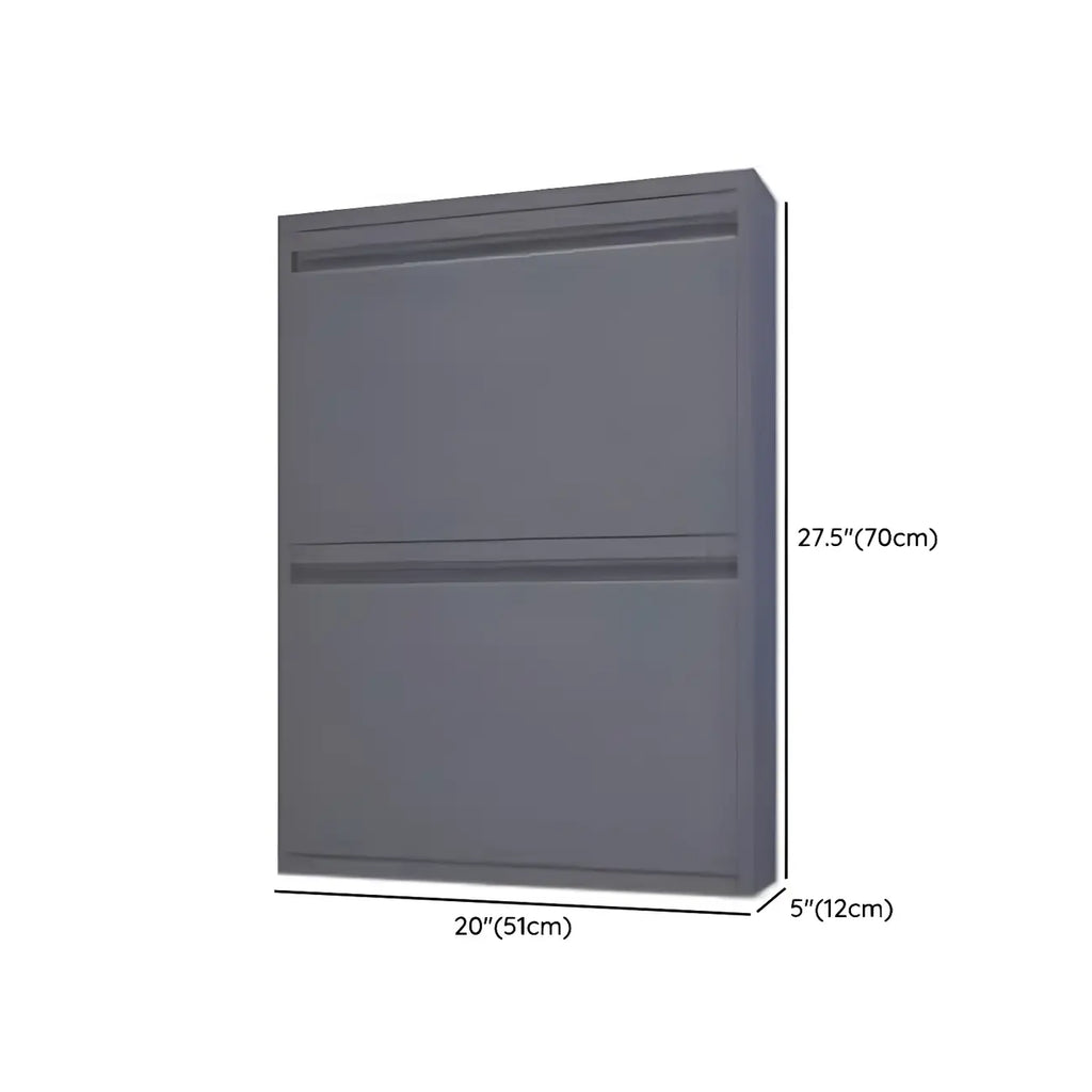 Armoire à chaussures murale en métal gris pour entrée