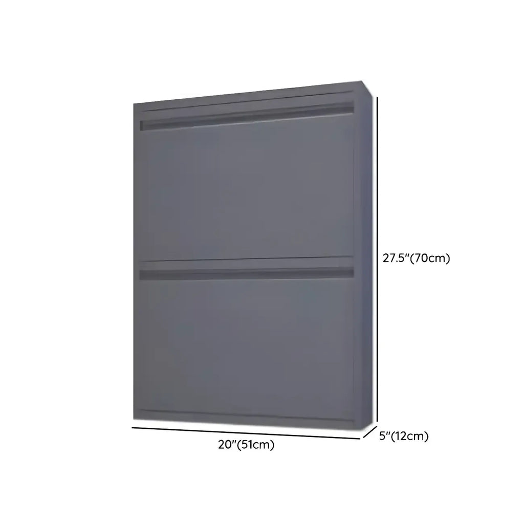 Armoire à chaussures murale en métal gris pour entrée