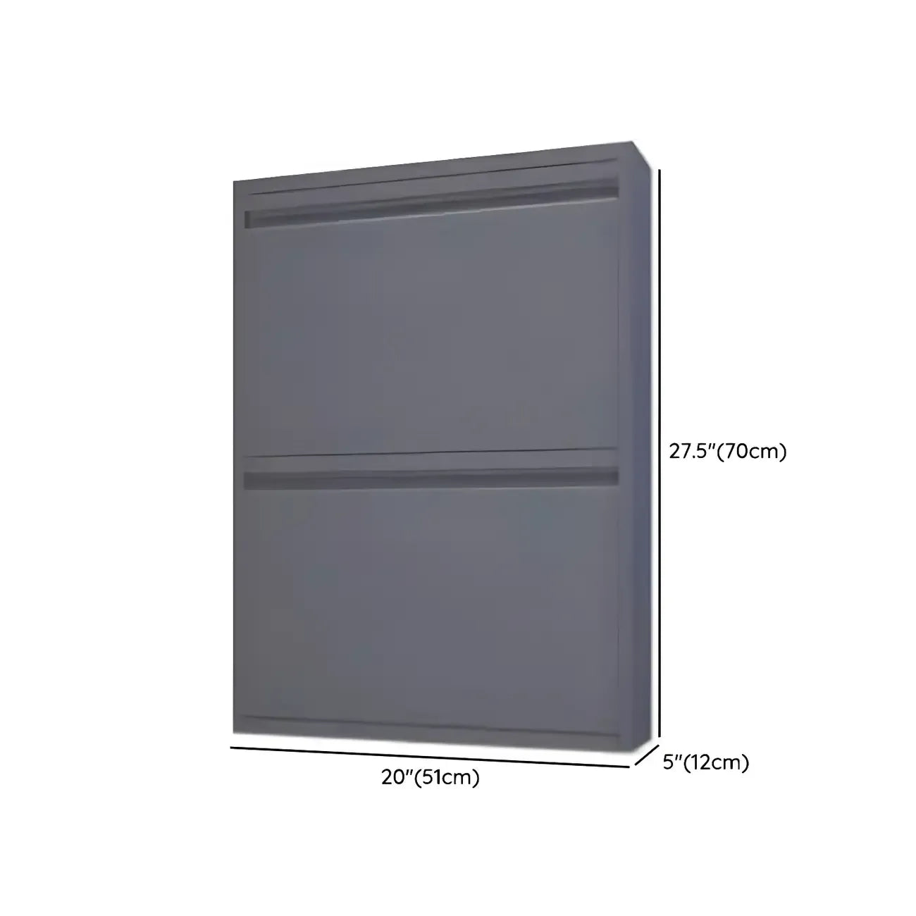 Armoire à chaussures murale en métal gris pour entrée