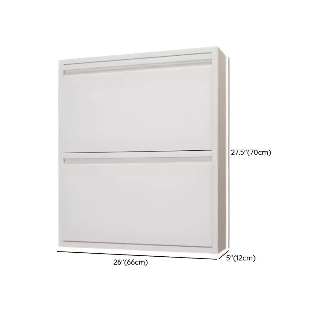 Armoire à chaussures murale en métal gris pour entrée