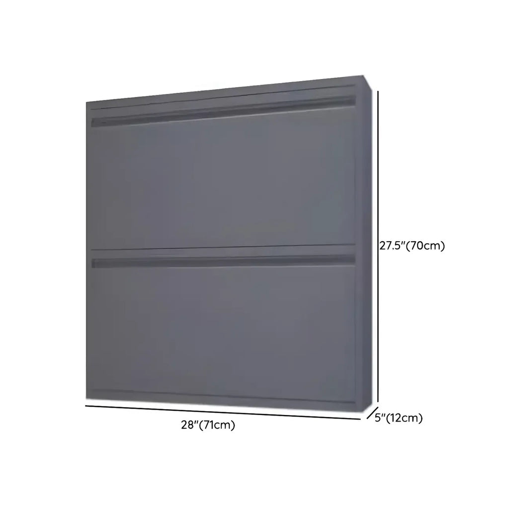Armoire à chaussures murale en métal gris pour entrée