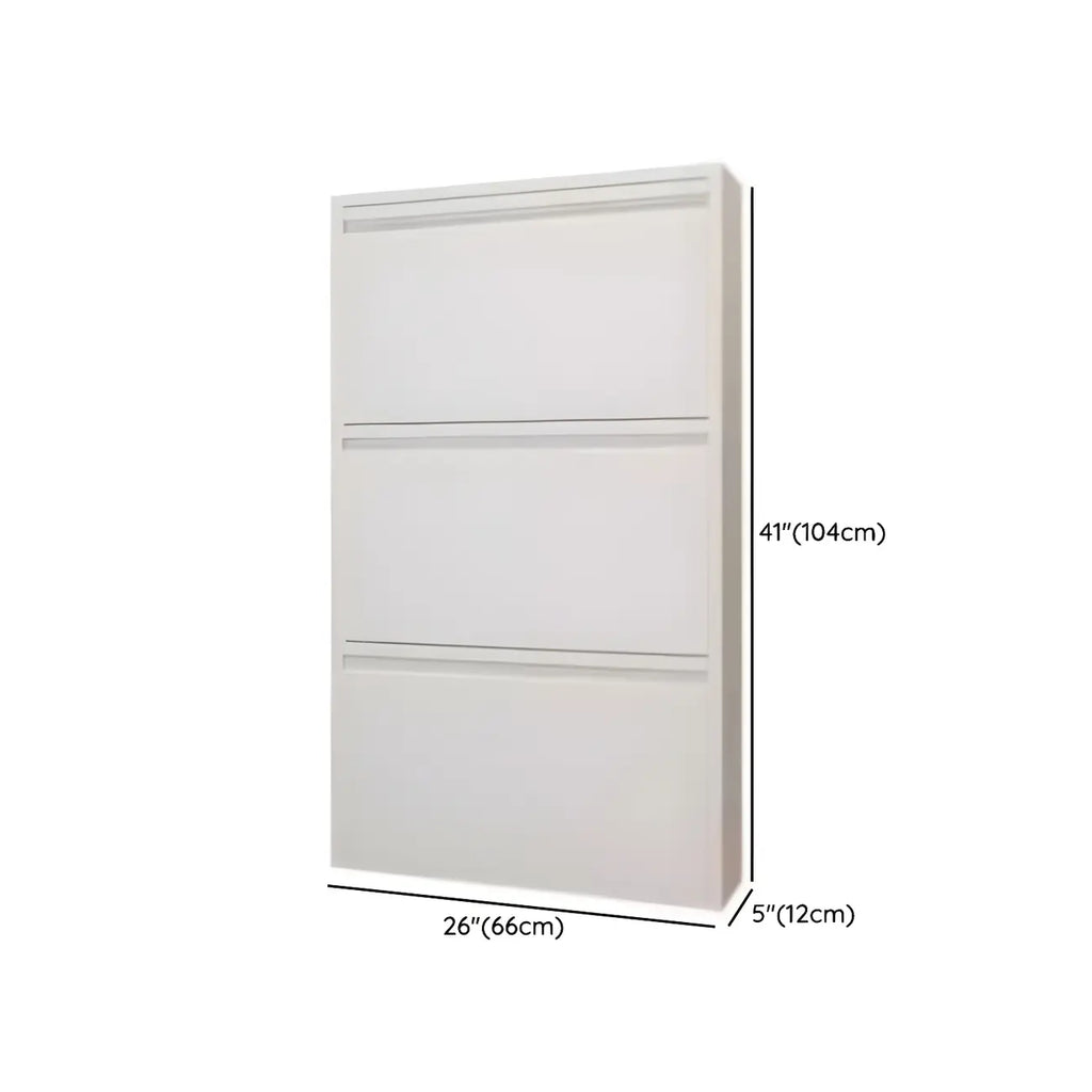 Armoire à chaussures murale en métal gris pour entrée