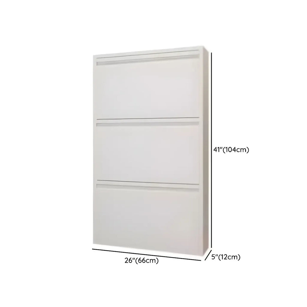 Armoire à chaussures murale en métal gris pour entrée