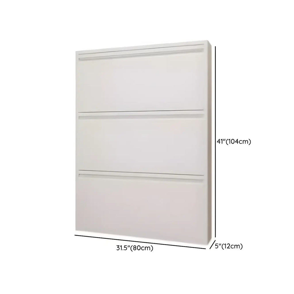 Armoire à chaussures murale en métal gris pour entrée