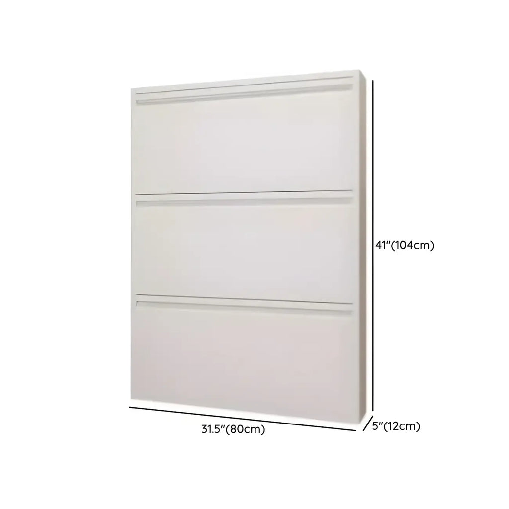 Armoire à chaussures murale en métal gris pour entrée