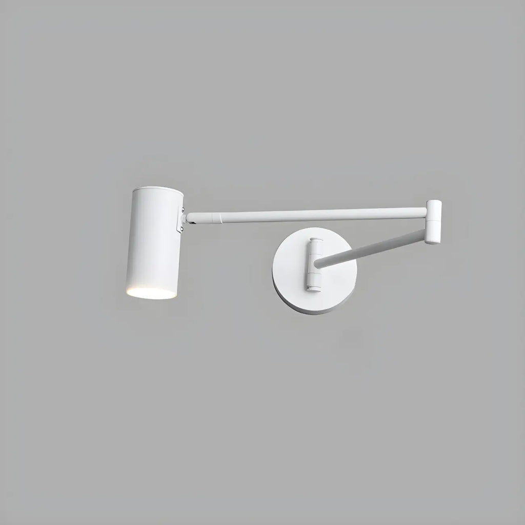Applique murale minimaliste cylindrique en métal à bras articulé