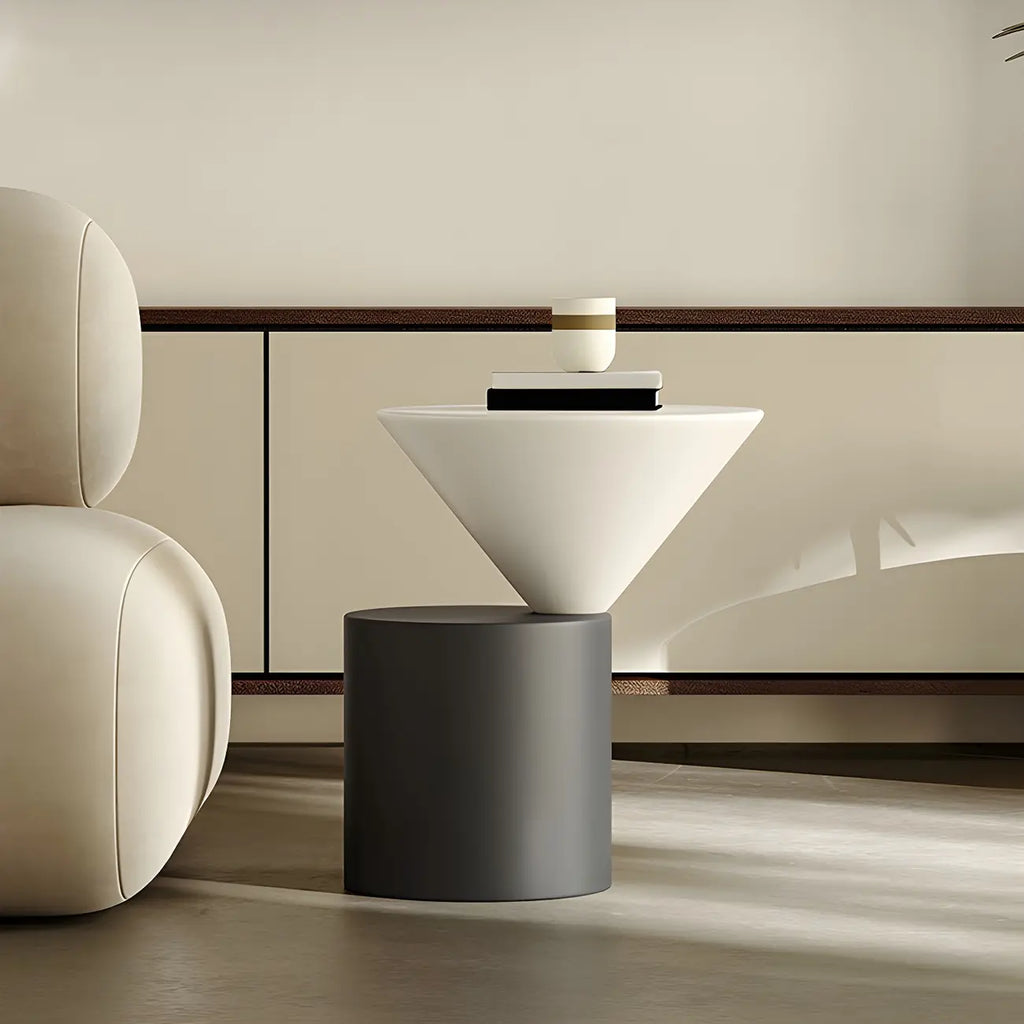 Table d'appoint ronde minimaliste en chêne pour salon