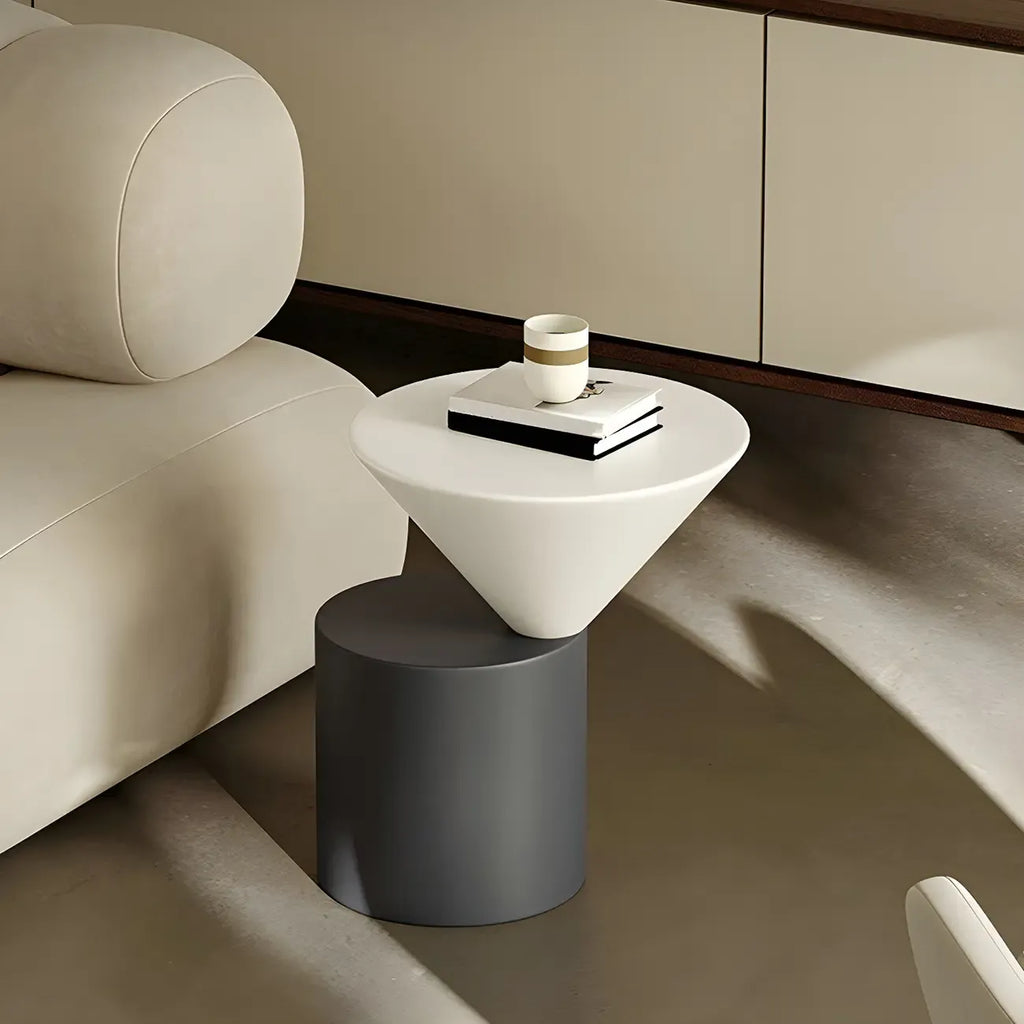 Table d'appoint ronde minimaliste en chêne pour salon